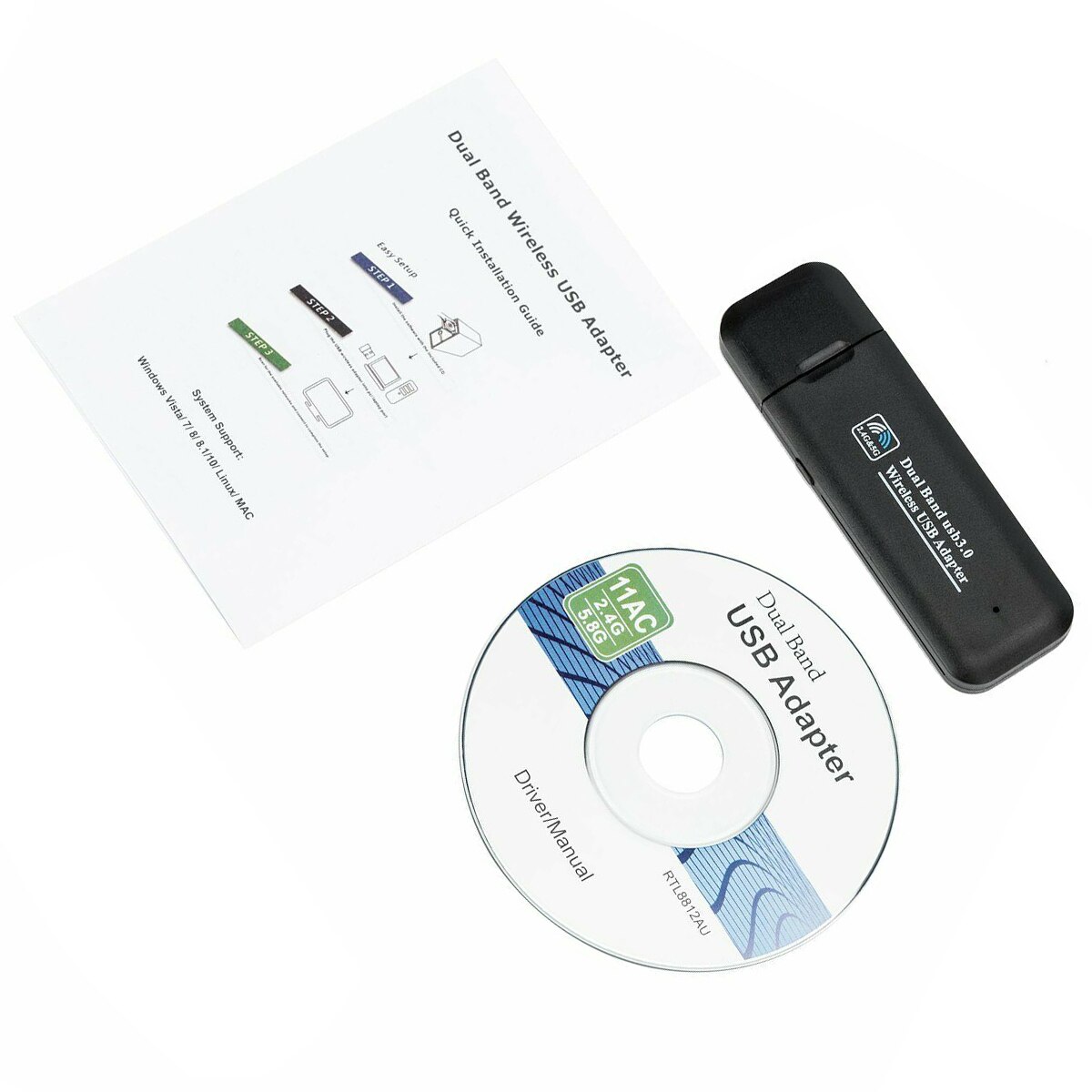 Dual Band 5GHz/2.4GHz AC 1200Mbps USB WiFi Dongle USB Wireless LAN Adapter