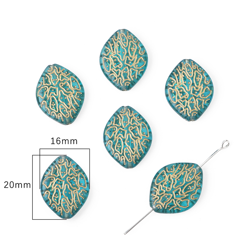 15-80 Uds. Exquisitos dijes acrílicos dorados con dibujo de corazón y flores, cuentas barrocas de Color esmeralda para collar, pulsera, fabricación de joyas DIY