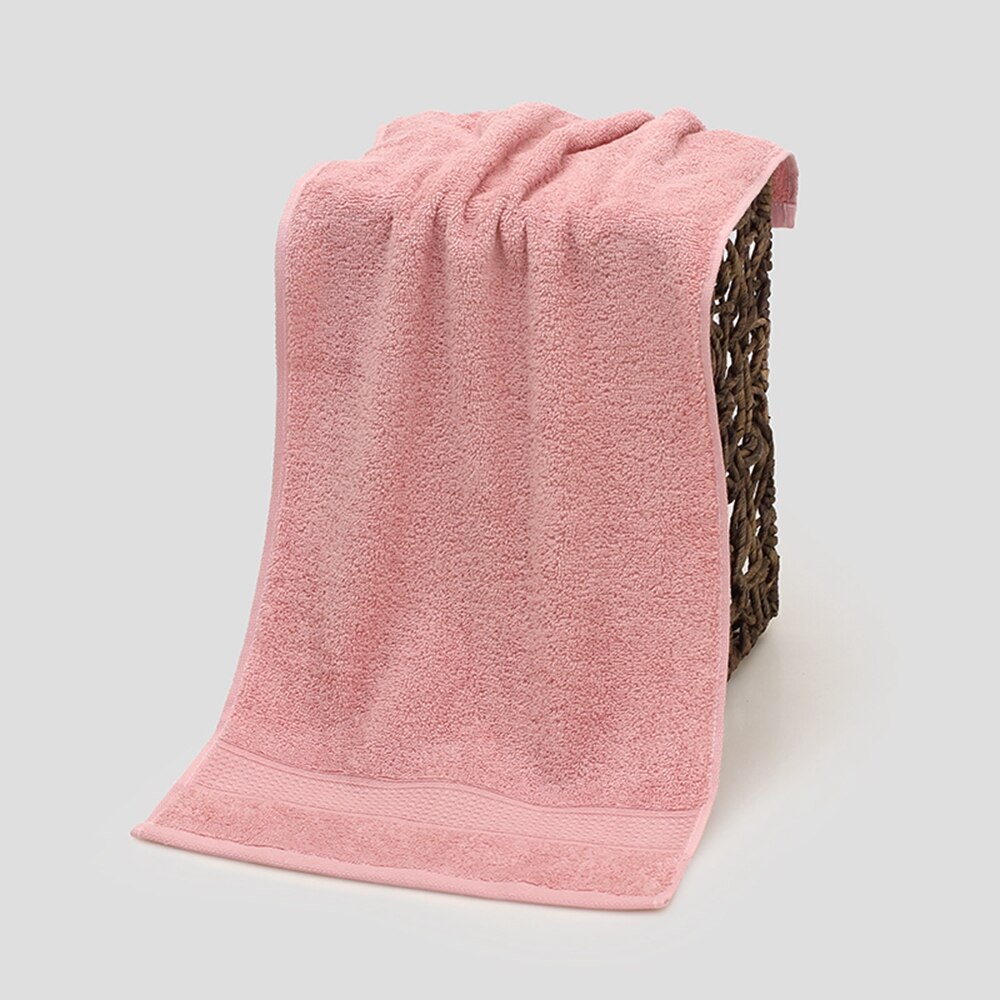 100% Cotton 33*72cm Face Towels Absorbent Thick Pure Bath Towel Bathroom Hand Face Shower Towels Home Hotel for Adults: Pink