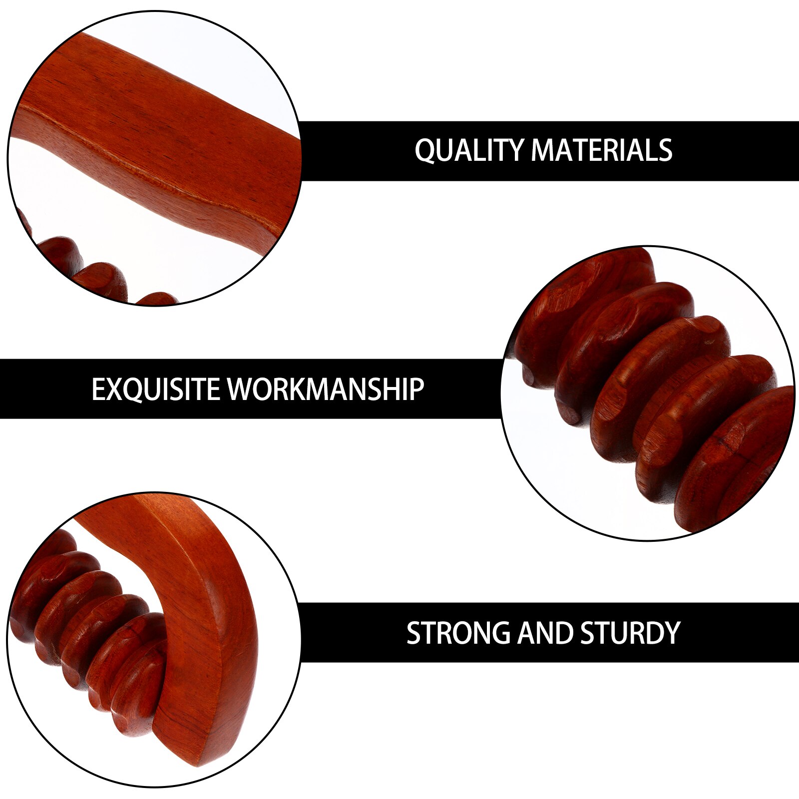 1 Pc Hand-held Muscle Massager Fitness Roller Muscle Roller (Wood Color)