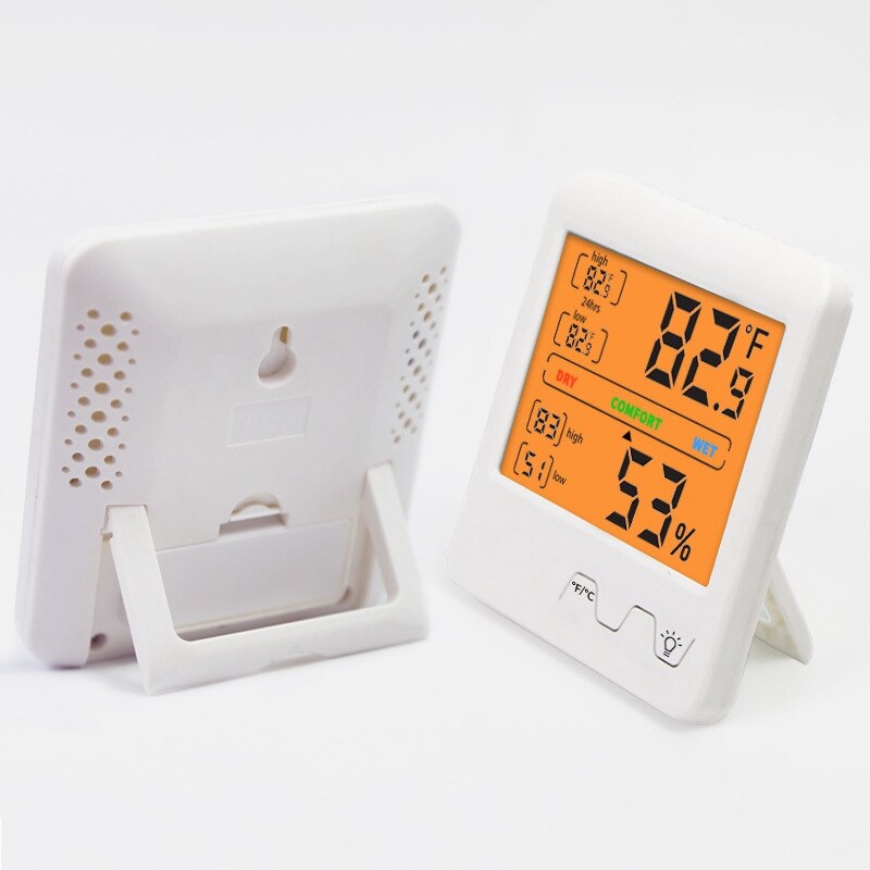 Digital Hygrometer drinnen Elektronische Thermometer mit hinterleuchtet Genaue Temperatur Feuchtigkeit Monitor für Heimat, Büro