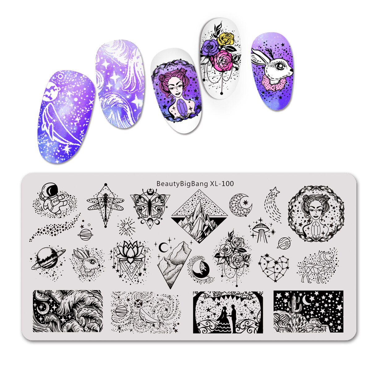 Bautybigbang Nail Stempelen Platen Star Moon Punten Stempel Voor Nagels Accessoires Sterrenhemel Stencil Nail Art Tool