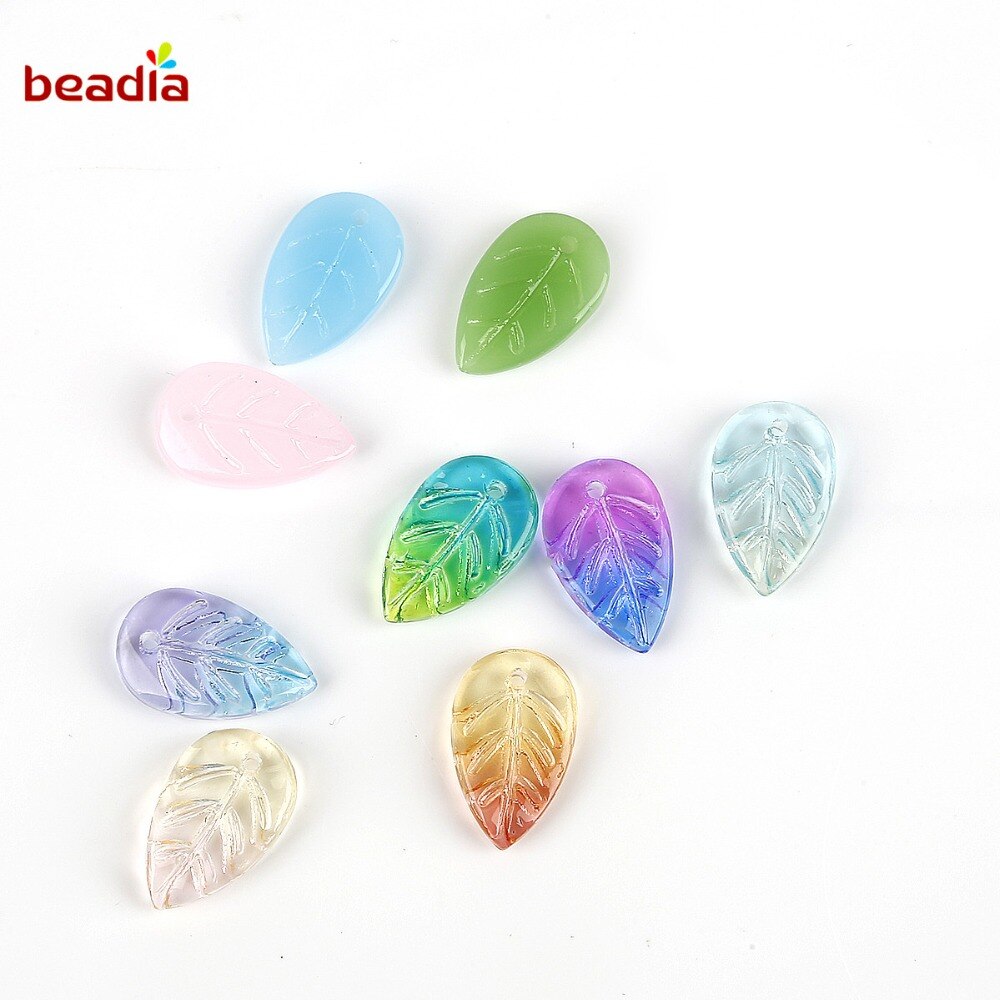 18x11mm Czech Glass Leaf Beads Jewelry Making Supply Czech Leaf Beads DIY Earring Finding Clothing Supplies 20pcs/bag