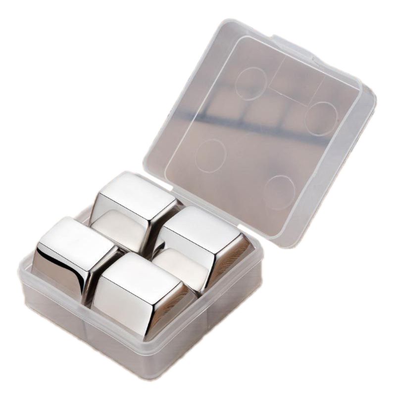 Hexagon Stainless Steel Ice Cubes Reusable Bar Whiskey Cooler Chilling Stones QX2E