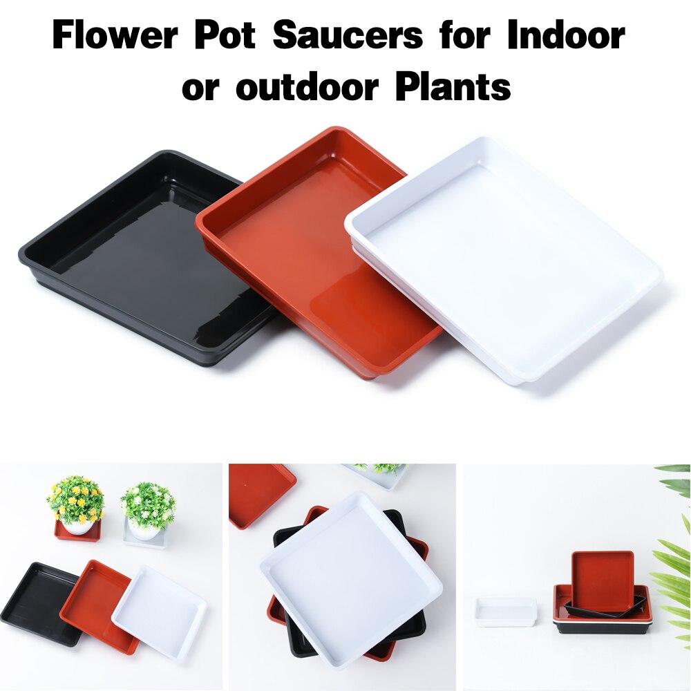 1Pcs Plastic Heavy Duty Flower Pot Square Plastic Tray Saucers Indoor Outdoor Drip Trays Plant Saucer