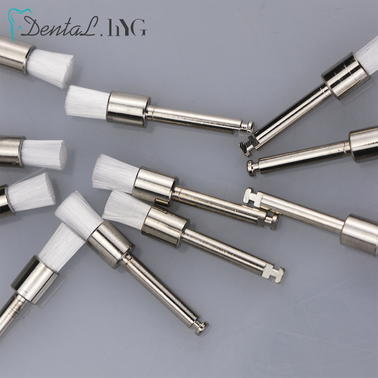 100pcs/Bag Disposable Dental Polisher Nylon Bristle Brush Polishing Brushes Teeth Whitening Prophy Brushes Dentist Materials