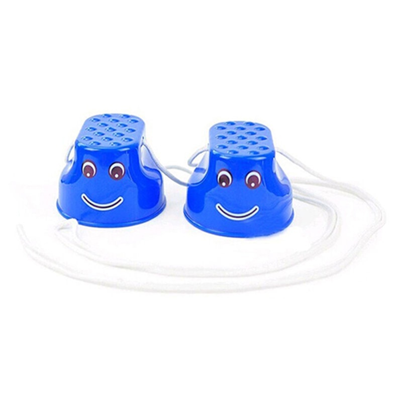 1 par udendørs plastik balance træningsudstyr smile hoppe stylter koordinationsspil hoppe fødder stylter til børn legetøj