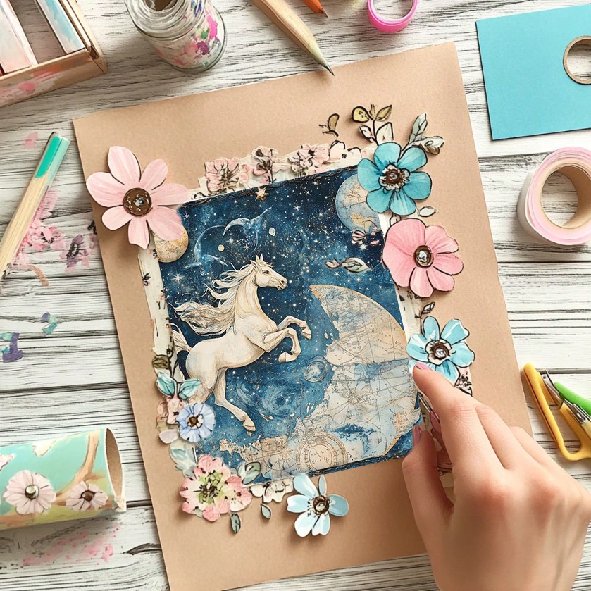 36 Sheets Starry Sky Scrapbook Paper Pack, Stationery Vintage Art Craft Pattern Scrapbooking Paper For Junk Journal Planner Card