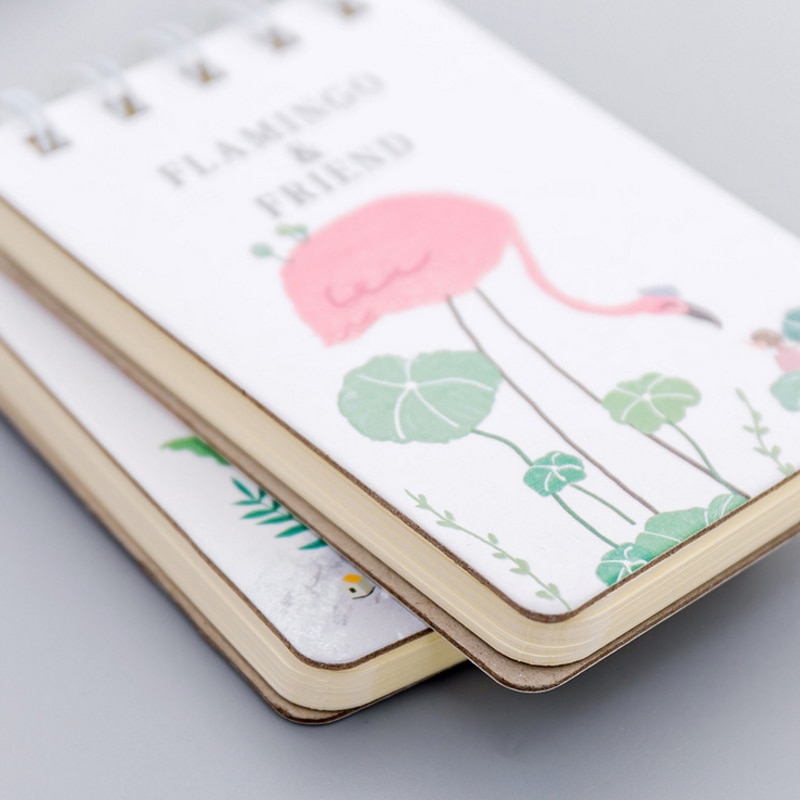 1book/lot Flamingo notebook Daily Weekly Planner Spiral Notebook Time Organizer School Supplies Signature Guest Book