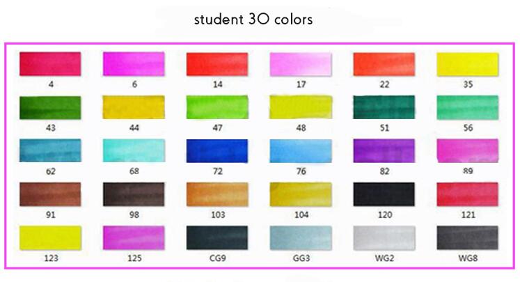 30/40/60 Colors Graphic Marker Pen Set Sketch Art Markers Double Headed Color Art Pens Paiting Pen with 4/5: student 30 colors