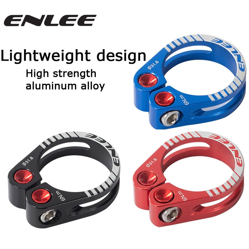 ENLEE-abrazadera para tija de sillín de bicicleta, aleación de aluminio CNC, abrazadera para tija de sillín de ciclismo, piezas de bicicleta de 31,8 MM y 34,9 MM, accesorios para tija de sillín