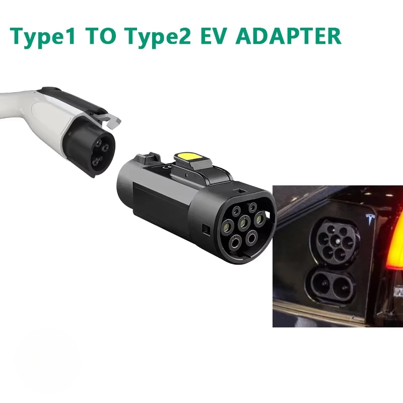 Typ 1 auf Typ 2 EV-Ladegerät-Adapter 32 A EV-Ladegerät-Anschluss SAE J1772 auf Typ 2-Adapter zum Aufladen von Elektrofahrzeugen