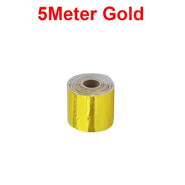 Bande d'isolation thermique réfléchissante, enveloppe d'isolation thermique pour échappement de voiture: 5M -Gold