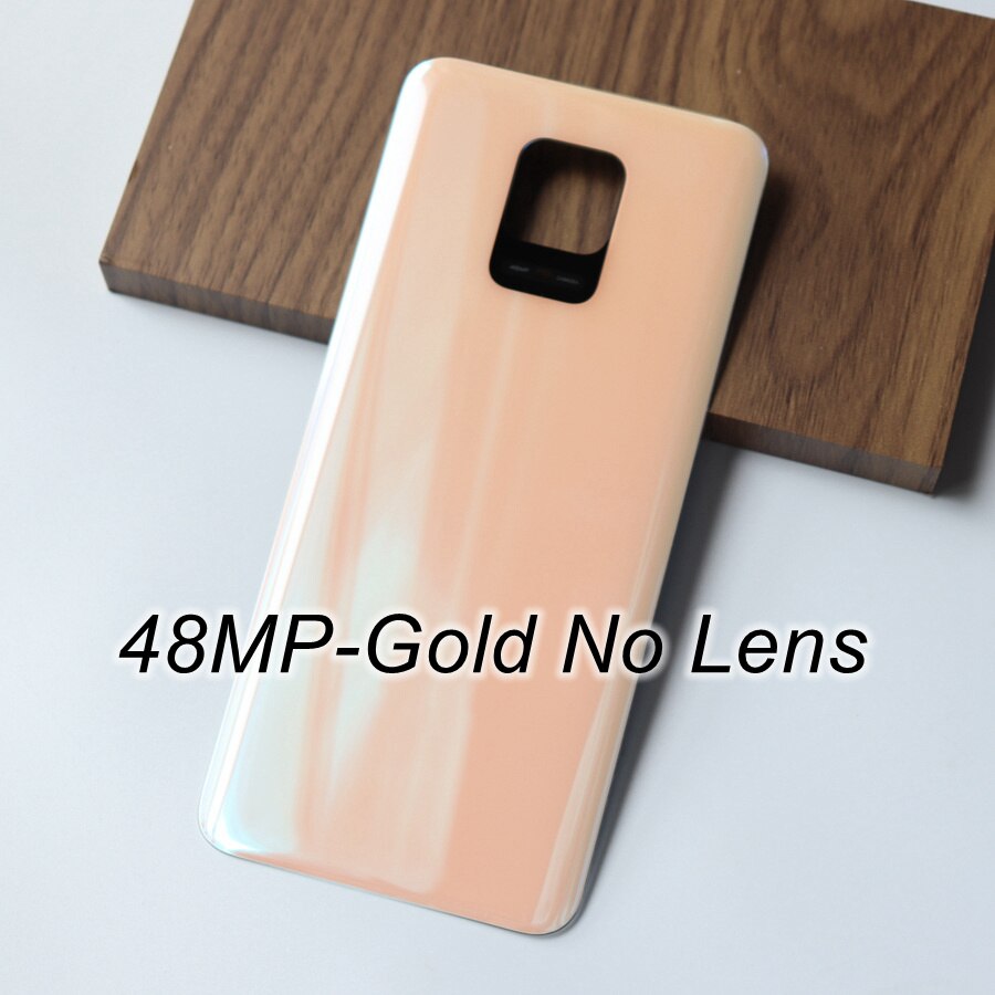 Back Glass Cover for Xiaomi Redmi Note 9 Pro 9S Battery Cover Rear Housing Door Glass Panel Case for Redmi Note 9S Battery Cover: 48MP-Gold No Lens