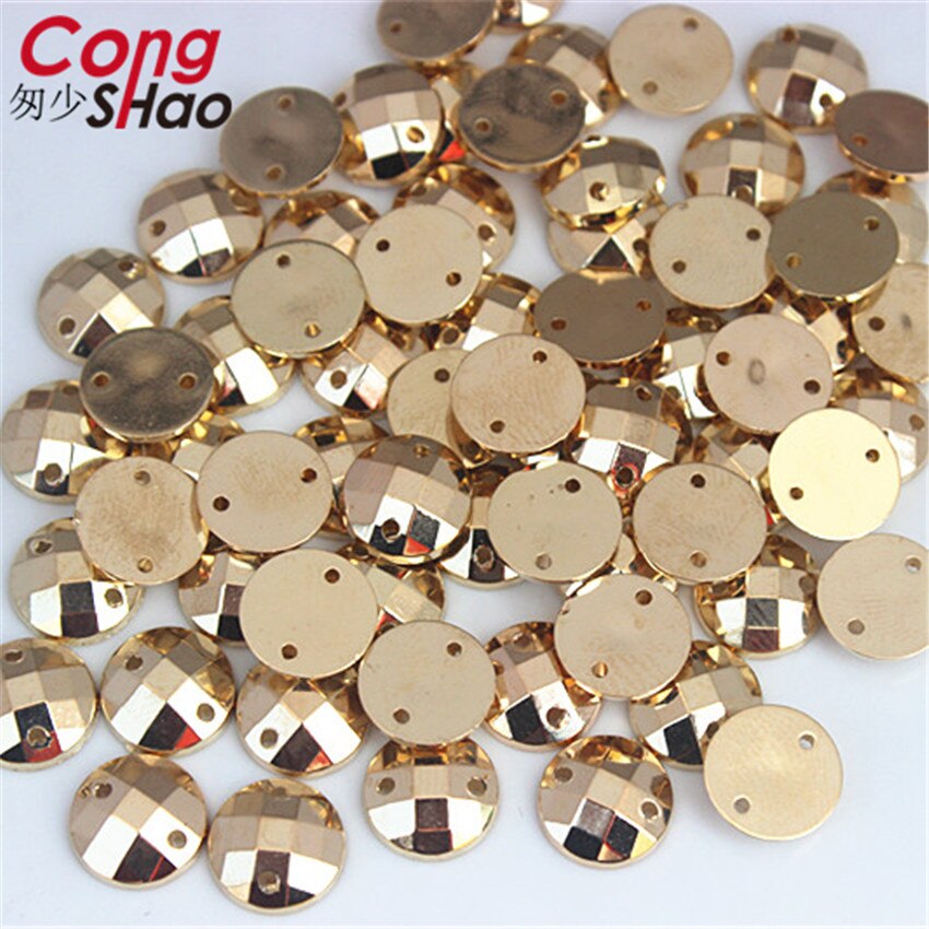 CHEFRU 100 Stuks Gouden Klauwstrass – 10/12 Mm, Voor Naaien Op Kleding, Schoenen En Accessoires, Glanzend Kristal