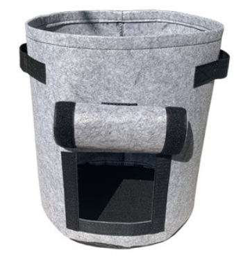 Aardappelgroeizak, plantenpotten van textiel met handvat en klep, tuinzakken voor groenten, tomaten, wortelen, uien: Grijs 30 x 35cm 7 gal