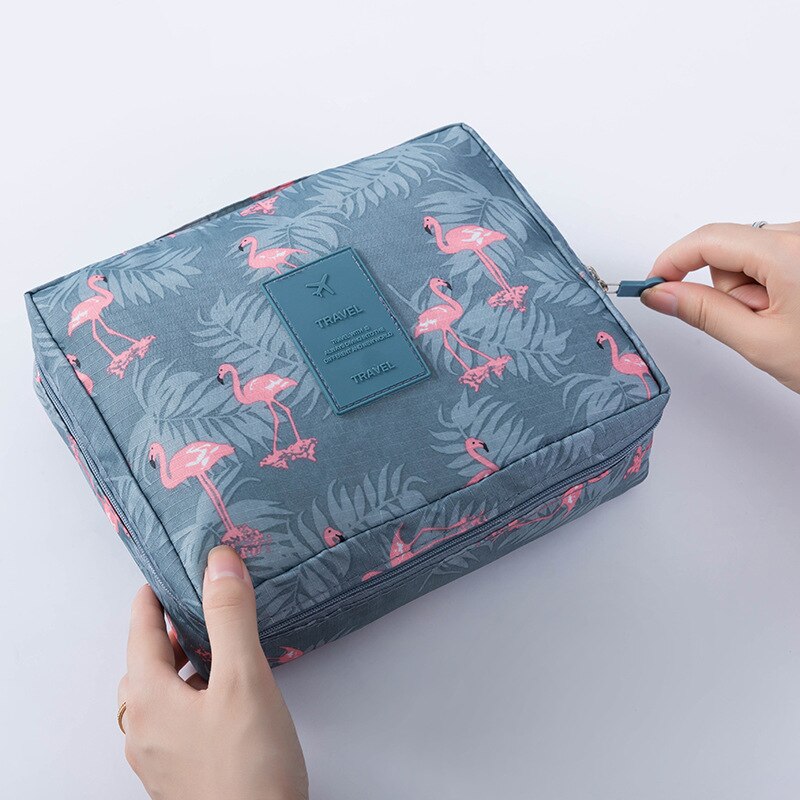 Bolsa con cierre para cosméticos de mujer, bolsa de maquillaje portátil, resistente al agua, organizador multifunción, neceser de viaje para neceser: 18