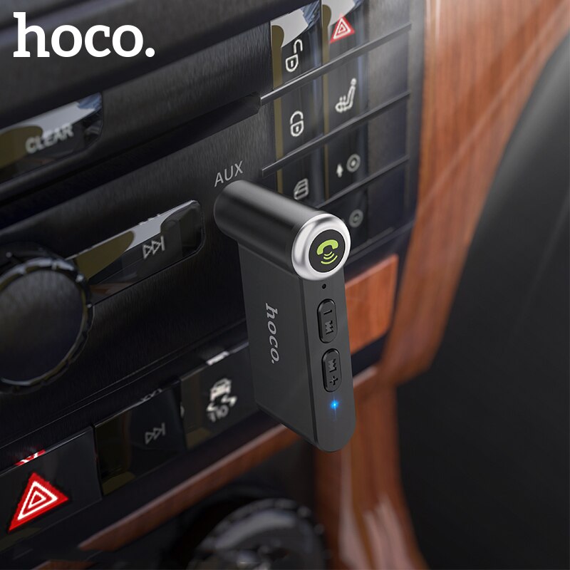 Hoco – adaptateur mains-libres sans fil pour musique, micro, Audio, AUX, bluetooth, récepteur casque, Jack 3.5mm, pour voiture, 5.0