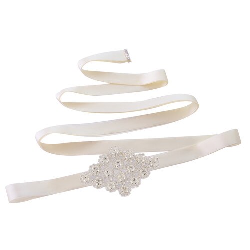 Trixy  s10 diamanten riemen bruidsriem strass riem sjerpen trouwjurk riem avondjurk riem chique riem voor vrouwen huwelijk: Ivoor