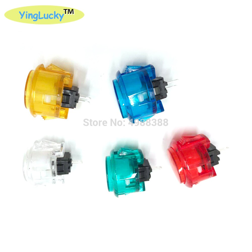 12pcs TAIWA 30mm Arcade transparent push button switch Start button Copy Sanwa OBSF-30 button replacement red/yellow/blue