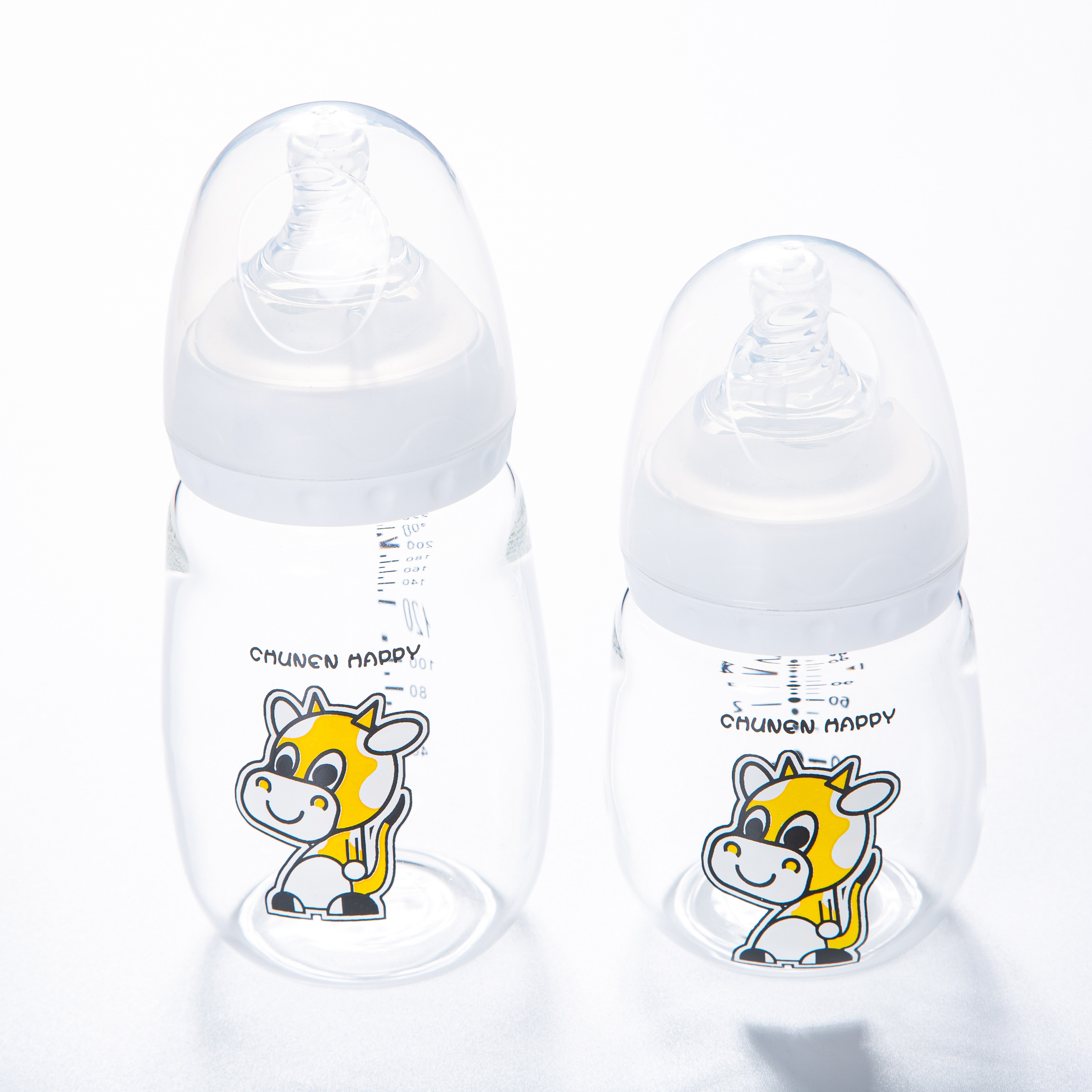 ChunEn-botella de leche de vidrio de borosilicato, sin BPA, boca ancha, 240ml