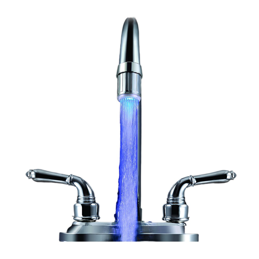 Luminoso luz LED grifo de agua grifo de ducha cuenca boquilla de agua de baño cocina calentador de grifos termostato azul 3 colores 7 colores: blue