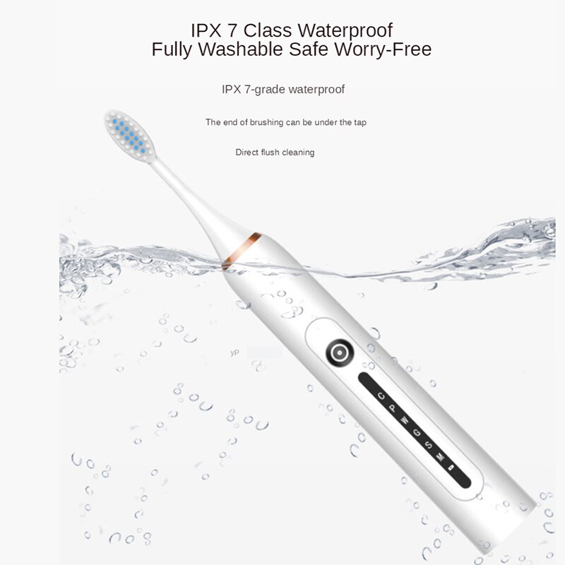 Sonic Toothbrush Smart Electric Tooth Brush Ultrasonic Automatic Toothbrush USB Fast Recharge IPX7 Waterproof for Adult X-7
