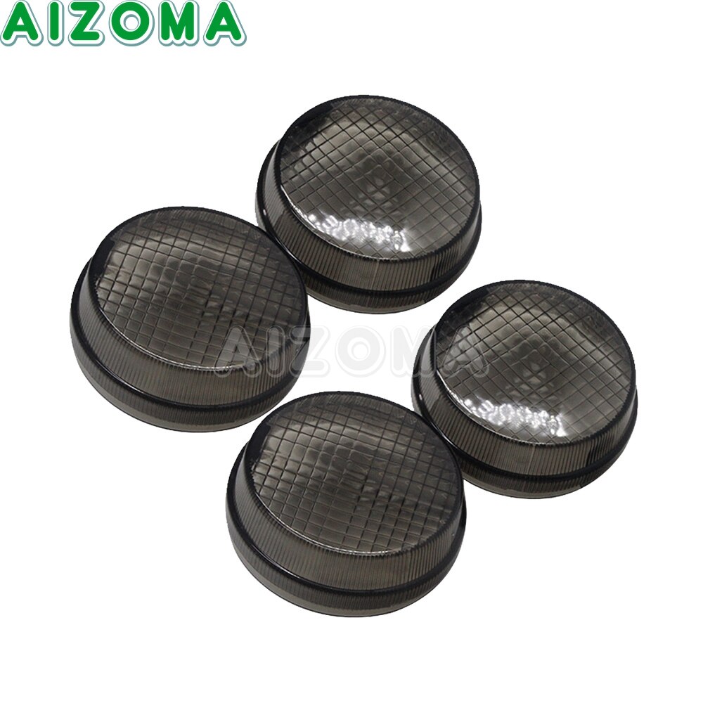 Lentes de luz delantera y trasera para coche, intermitentes de color ámbar con humo claro, lente redonda de 1300 pulgadas para Honda VTX Aero 1600, Kawasaki Vulcan 2,75, VN1600
