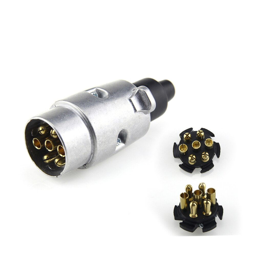 1 sarja 7 nastainen perävaunun pistoke ja 12v 7 nastainen asuntovaunun pistokesarja metalli perävaunun liitin autopart eurooppalaiset standardit autotarvikkeet