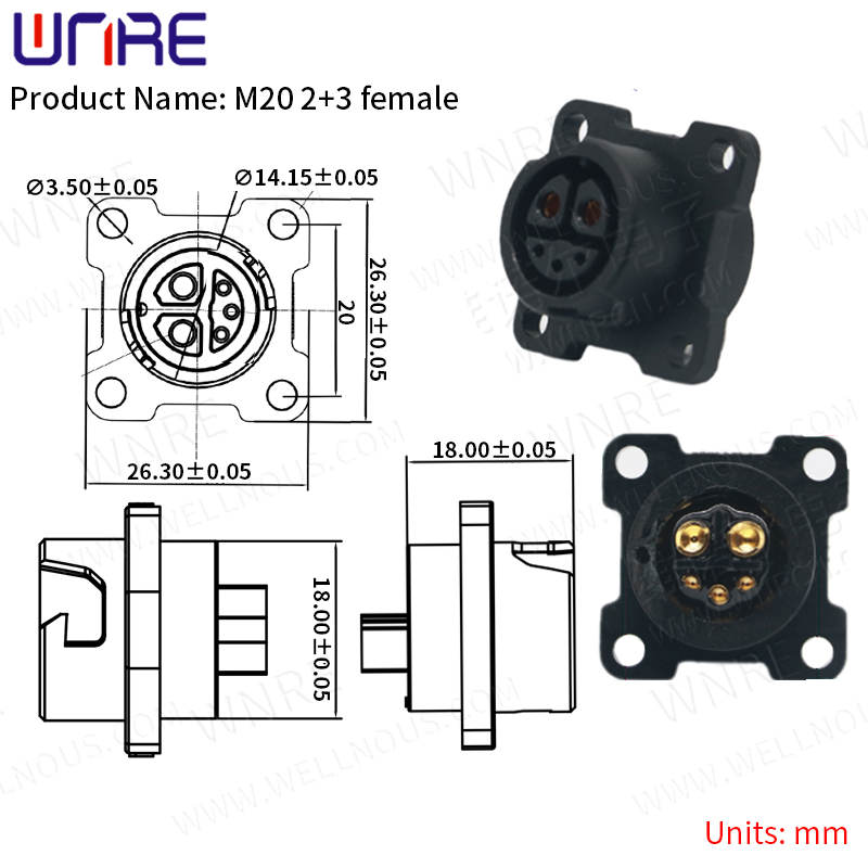 E-BIKE Battery Connector IP67 Scooter Socket Electric Bike Charging Plug Batteries Charging Waterproof Plug With Cable Wire: MULTI / 5-9Pcs