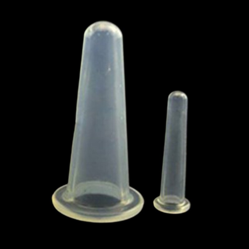 2 stk ansigts cupping vakuum dåser sugekopper silikone sugekopper anti cellulite terapi ansigtsmassage cupping ben arm cupping: Gennemsigtig