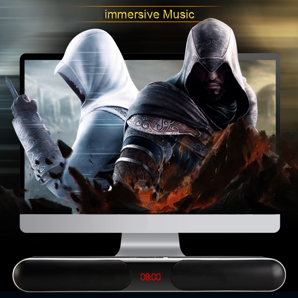 Bluetooth Wireless TV Soundbar Speaker Sound Bar Home Theater Subwoofer Lossless Audio Sound Long standby Support AUX TF USB