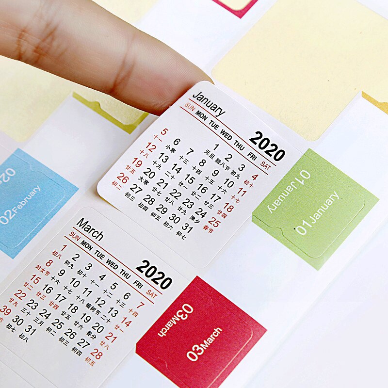 Kalender Stickers Index Bladwijzer Planner Bullet Journal Accessoires Decoratieve Stickers Label Kalender Briefpapier 2pcs