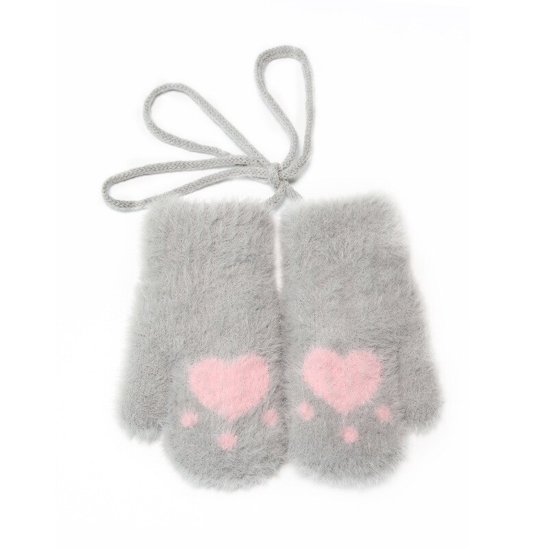 Wecute-guantes para niños de 14x6cm, manoplas para bebés de 2 a 5 años, Halter, guantes cálidos de otoño e invierno, dibujos animados, lindo de punto
