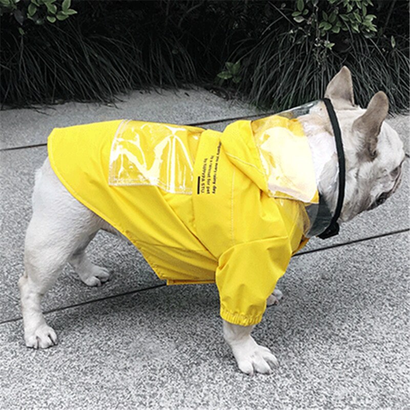 Hund regnfrakke mops tøj fransk bulldog tøj vandtæt frakke jakke tøj walisisk corgi kostume bulldog tøj: Gul / Xl