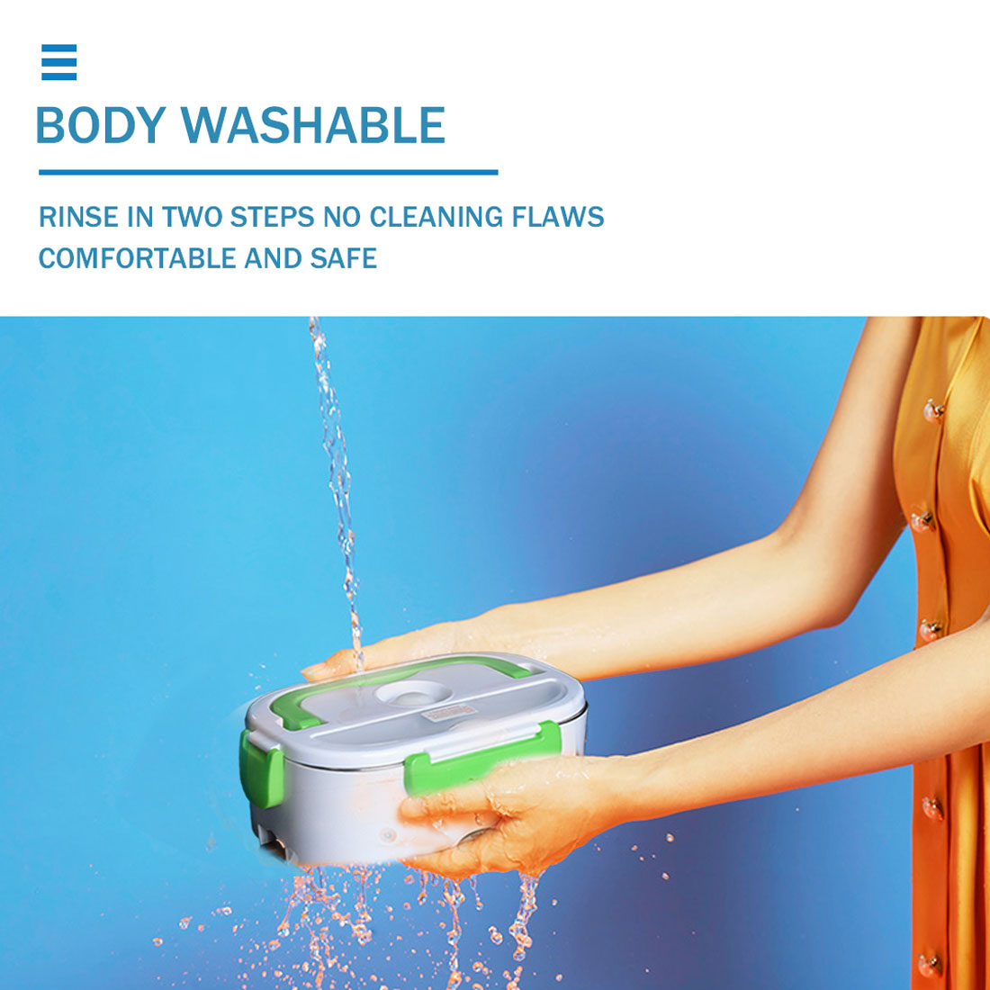 Portable Electric Rice Cooker 12V/ 110V 220V Dual Use Home Car Heating Stainless Steel Lunch Box Thermos Food Warmer Container