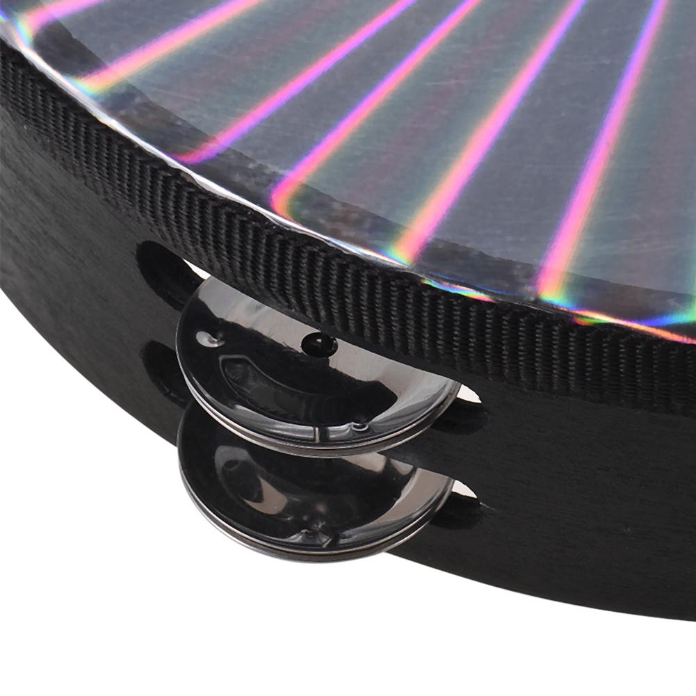 IRIN 8 Cal drewniany tamburyn dzwonek ręczny bęben ręczny odblaskowa głowa instrument perkusyjny Orff zabawka tańcząca śpiewająca akompaniament