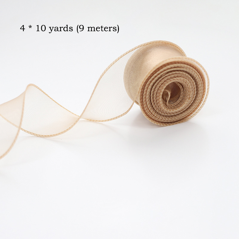 10Yards/Roll Chiffon Silk Ribbon Organza Satin For DIY Craft Wrapping Decoration Wedding Bouquets Wreath Sewing Supplies: Antique Zinc