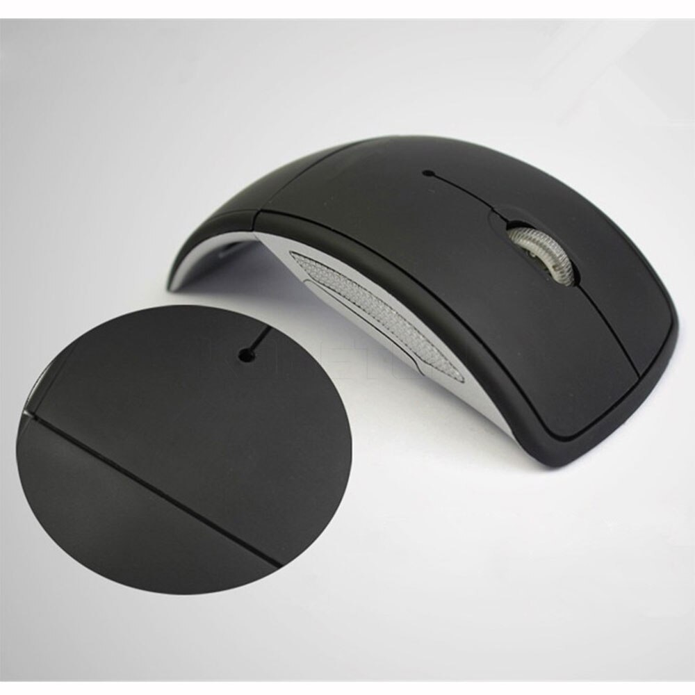 Kebidumei 2.4G Mouse Senza Fili Pieghevole Mouse Del Computer Mini Travel Notebook Mute Mouse Ricevitore USB per il Computer Portatile Del PC: Black