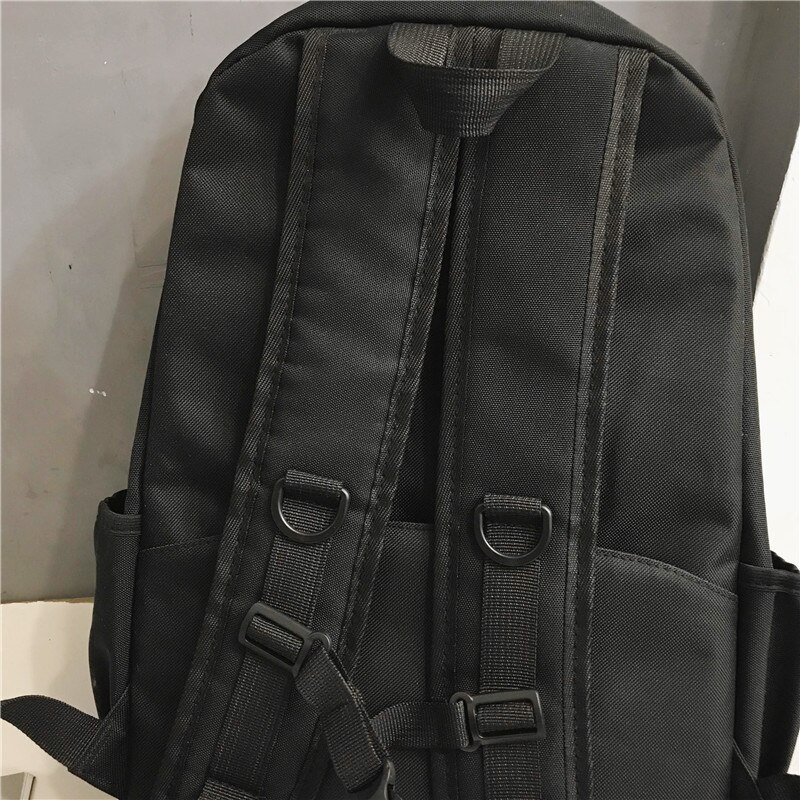 Mochila de viagem masculina de grande capacidade, mochila de estudante adolescente, lona preta impermeável mochila de trabalho feminino, mochila de computador portátil