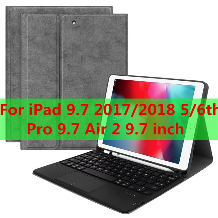 Touchpad Keyboard Case For iPad mini 5 7.9 6th 9.7 Pro 11 Air 3 10.5 Case mouse keyboard for iPad 7th 10.2 keyboard: T-9708-4-gray