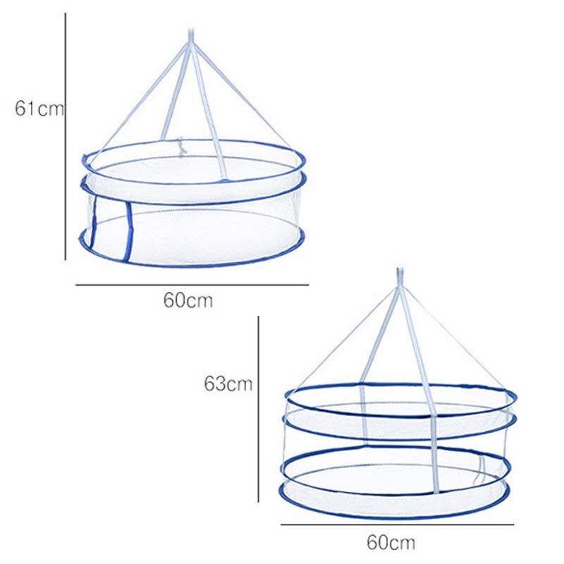 Tendedero redondo de doble capa, plegable, para colgar ropa, cesto para ropa, secador de suéter, red de secado de tela, percha de malla para ropa interior