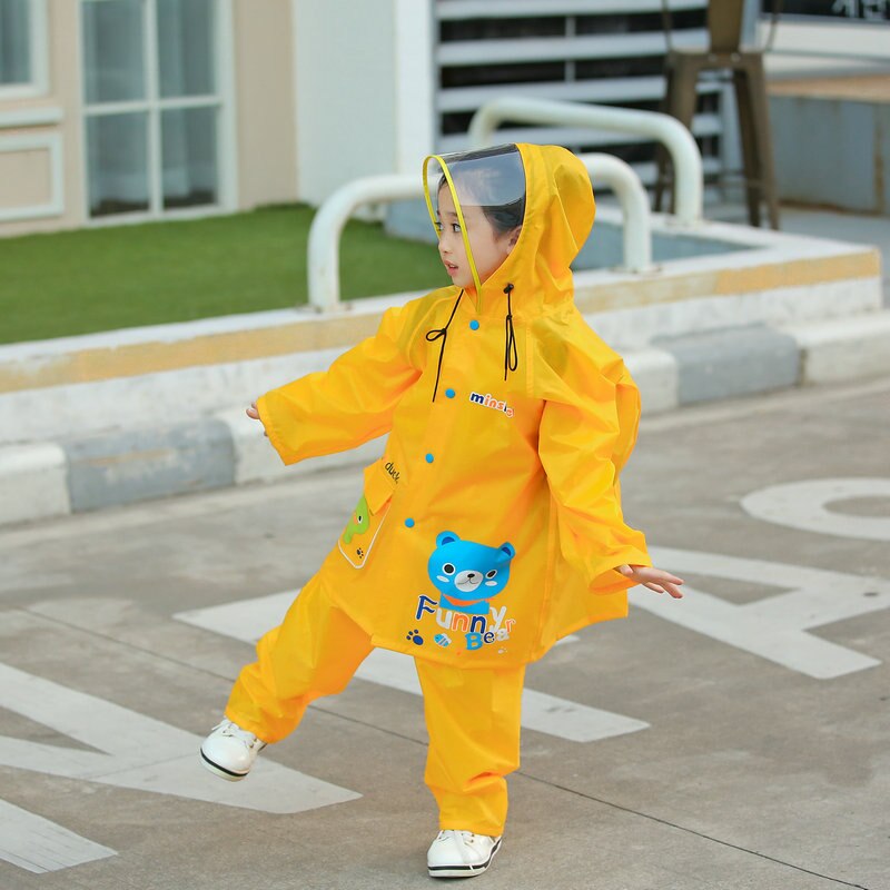 Chubasquero para niños y niñas, poncho de lluvia de dibujos animados, capa bonita, a la