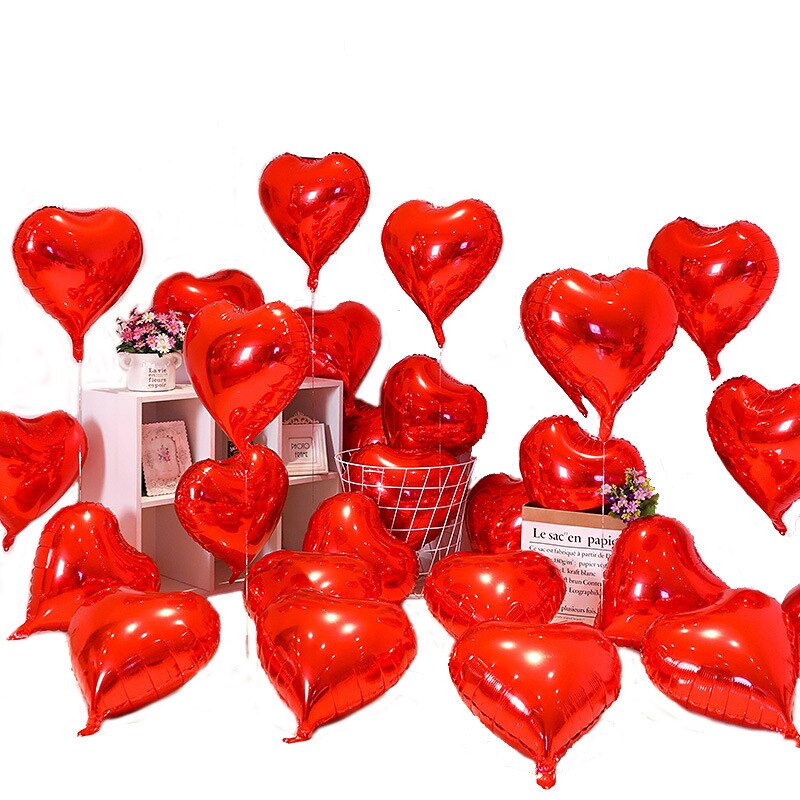 10 Stuks Van 18 Inch Aluminium Ballon Valentijnsdag Pak Kan Dag Verjaardag Decoratie Bruiloft Liefde Verjaardag Hart Decoratie pe