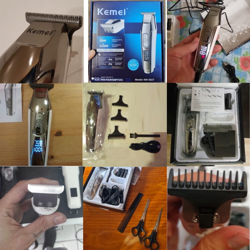 Kemei Tondeuse Baard Trimmer Mannen Tondeuse Lcd Digitale Display Cordless Kapsel Elektrische Scheerapparaat 5