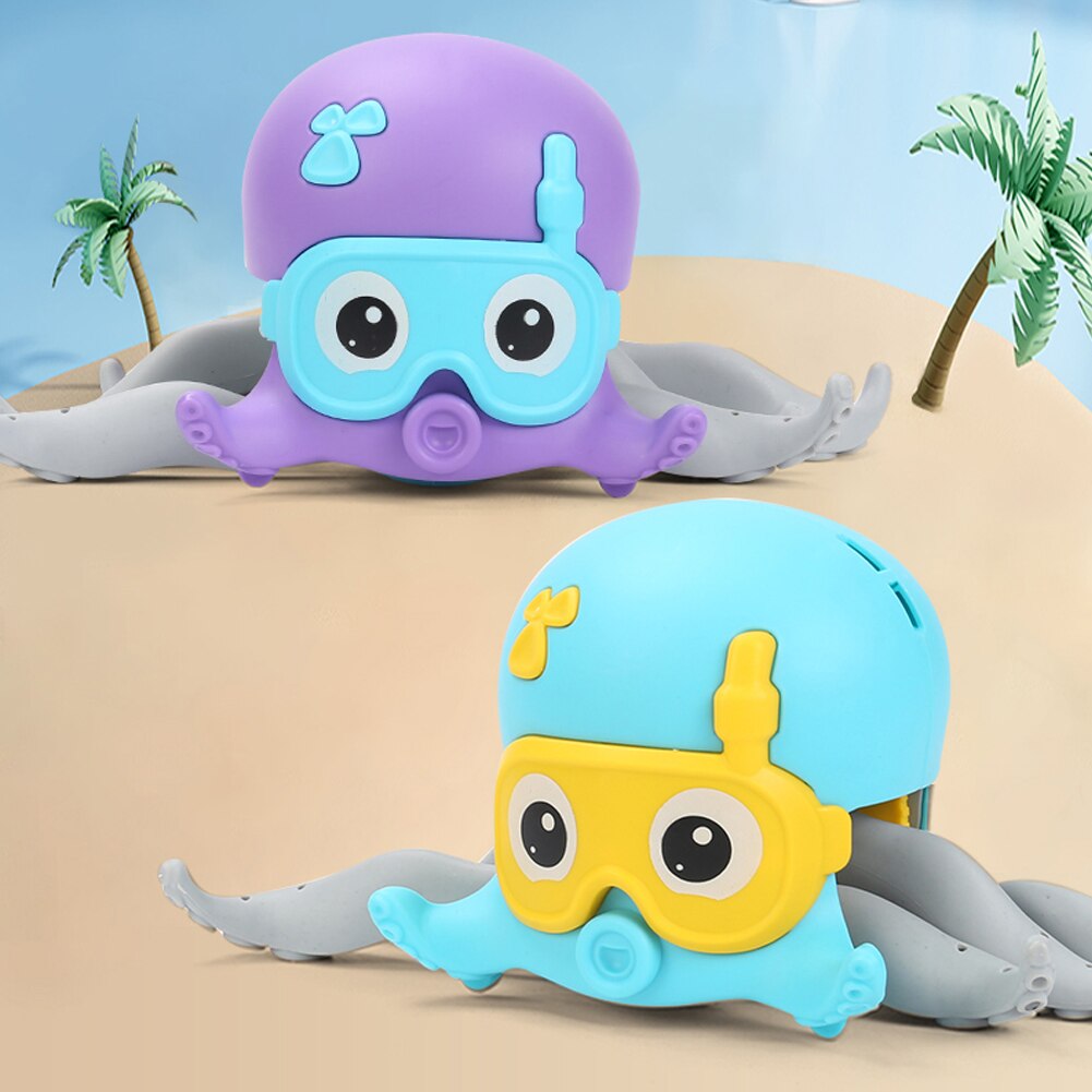 Baby cartoon cute octopus wind-up bath toy children's water swimming chain clockwork toy beach infant swimming water play toy