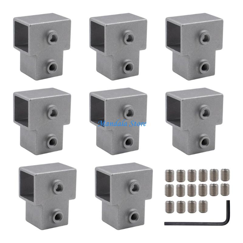 U2JC Aluminium vierkante buisconnector Vervanging Verbindingsbevestiging Vaste verbinding 3-weg pijpmontage Eenvoudig te: Hemelsblauw