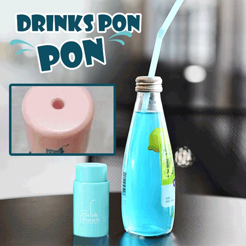 Drinks Puncher Bottle Opener Bottle Cap Punch Multi-use Beverage Bottle Drill Hole Tool Plastic Cover Punch 4 Colors