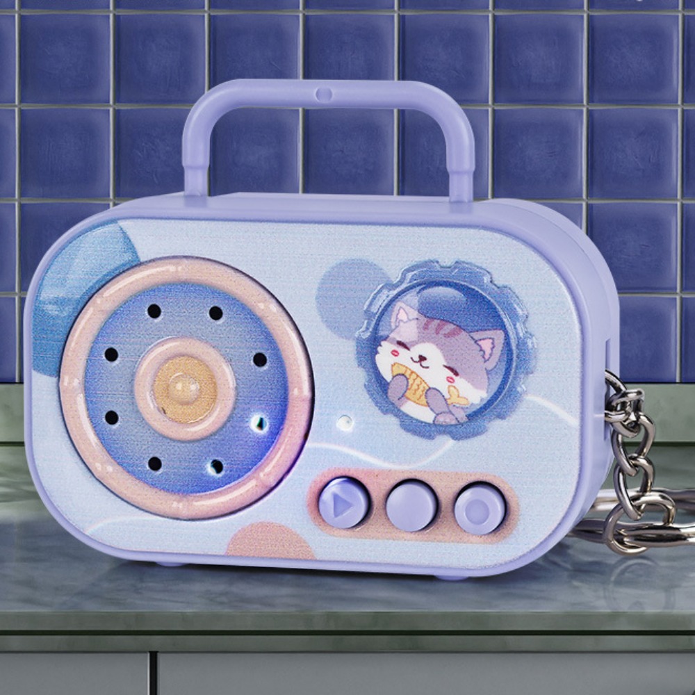 Puede grabar música grabadora que cambia de voz llavero grabadora de casete con música grabadora de cinta Retro llavero cinta grabable: Rojo