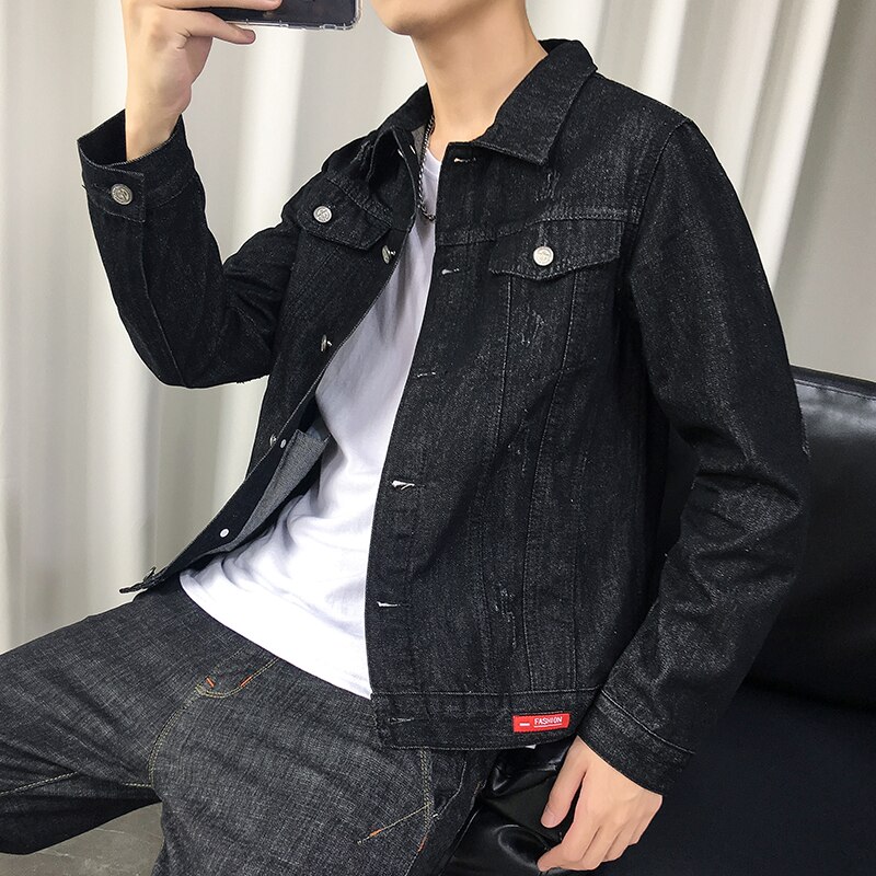 Denim Jacket Men Jaqueta Masculino Cotton Clothes Casual Jackets Man Outwear Spring Turn-down Collar Demin Coat,916